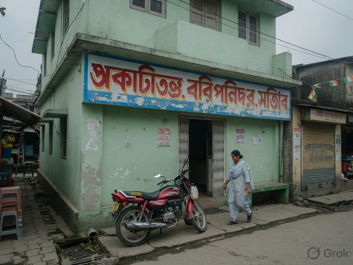 Street-facing clinic in an Asansol neighbourhood